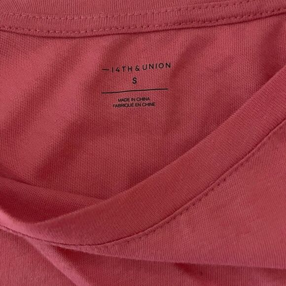 14th and union pink shirt with ruffled sleeves - Picture 4 of 8